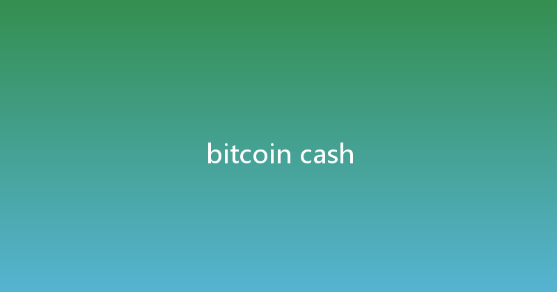 bitcoin cash 
