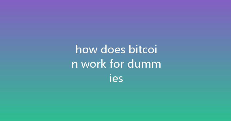 how does bitcoin work for dummies 