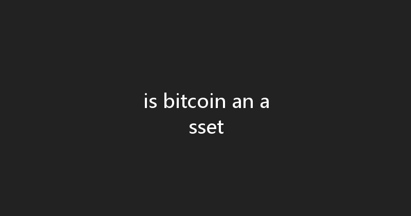 is bitcoin an asset 