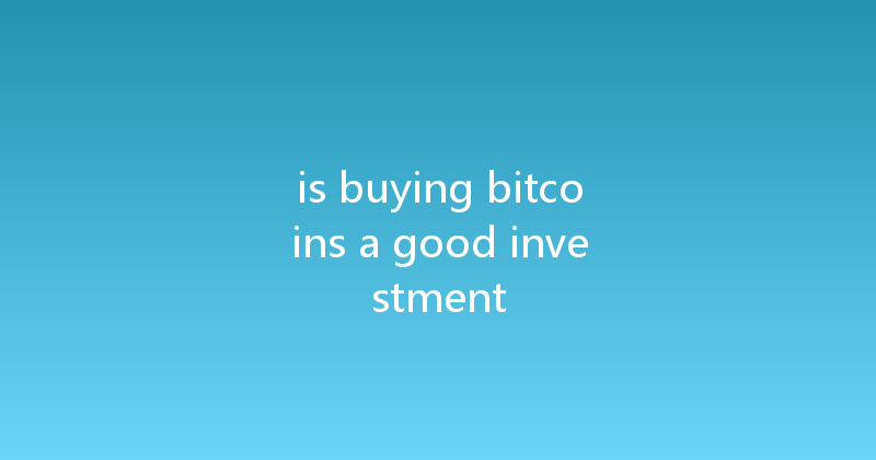 is buying bitcoins a good investment 